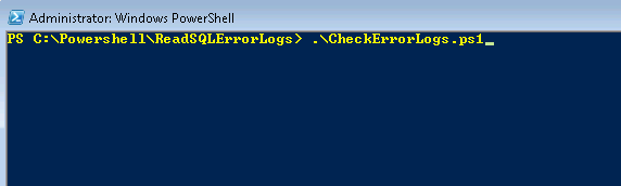 Call CheckErrorLogs Small2